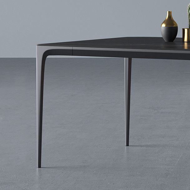 Rectangle Sintered Stone Dining Table Industrial Style 4 Legs Base Table for Home