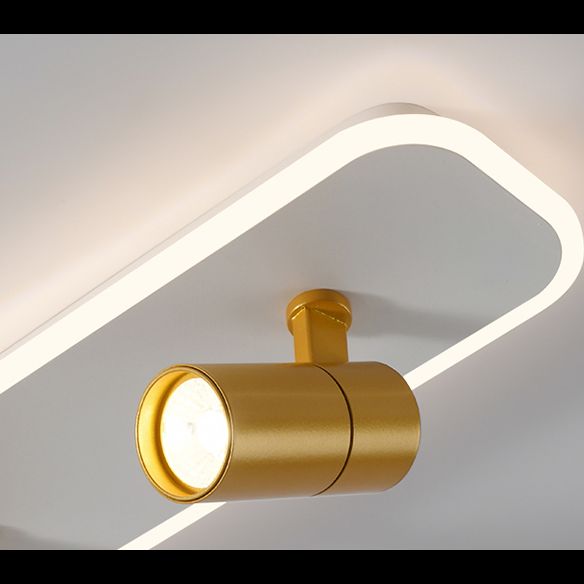 Lámpara de techo de metal de estilo minimalista moderno con montaje semi empotrado LED acrílico rectangular para pasillo