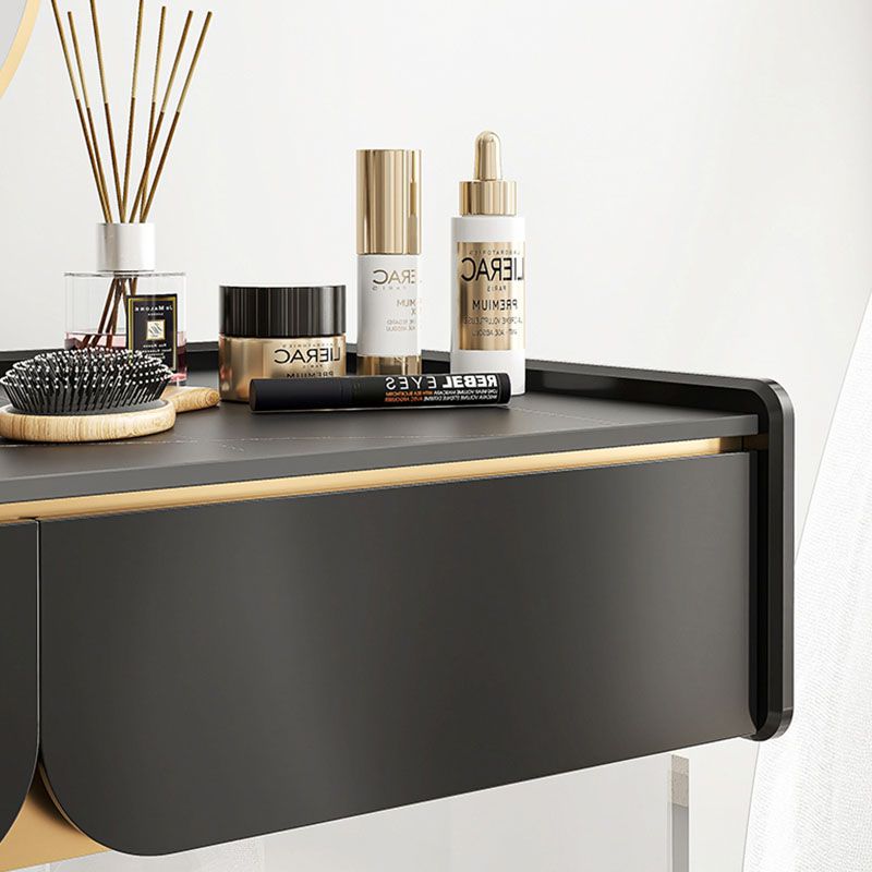 Contemporary 3 Drawer Makeup Vanity Set Black Vanity Dressing Table