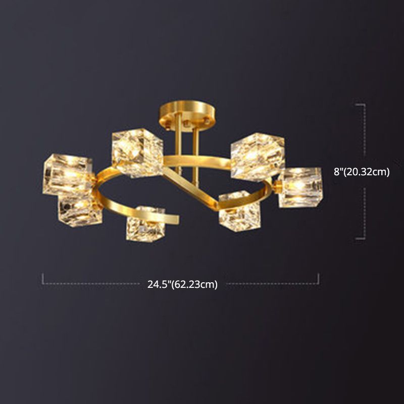 Carré près de l'éclairage du plafond luminaire en cristal moderne