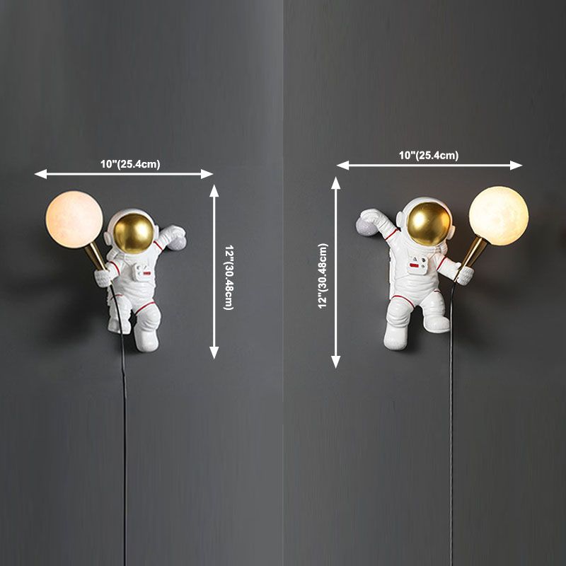 Astronaut Wandleuchten Beleuchtung Kinder Harz 1 Licht Schlafzimmer Wandleuchte mit Ballschatten