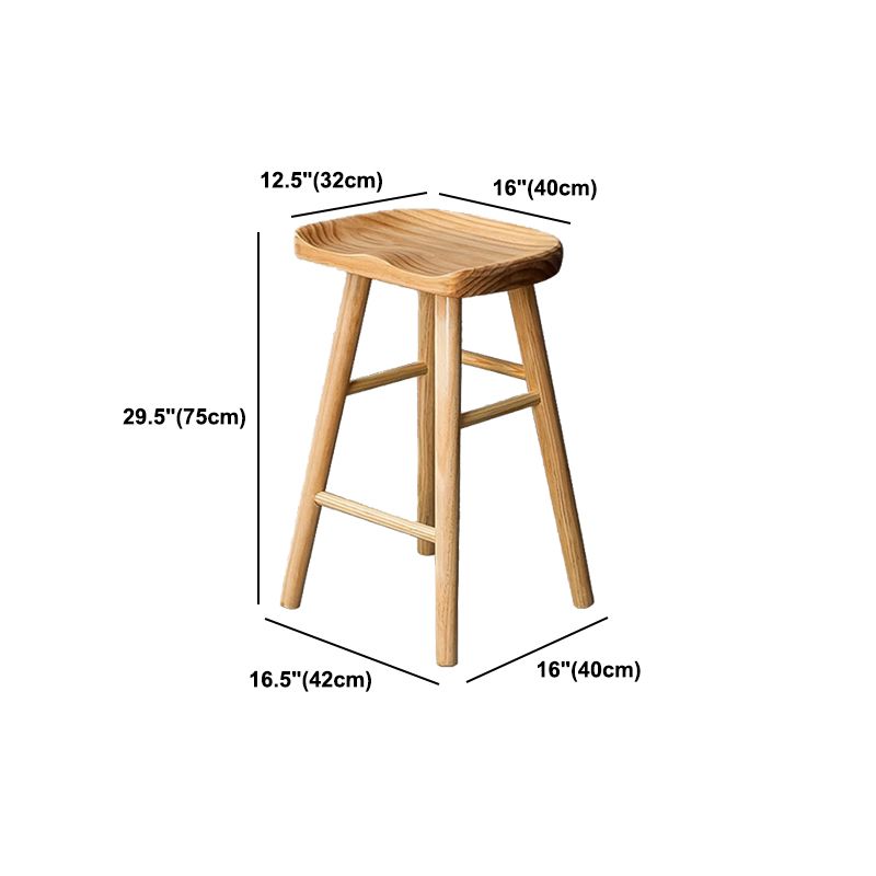 Contemporary Solid Wood Barstool Restaurant Bar Stool with Pedal