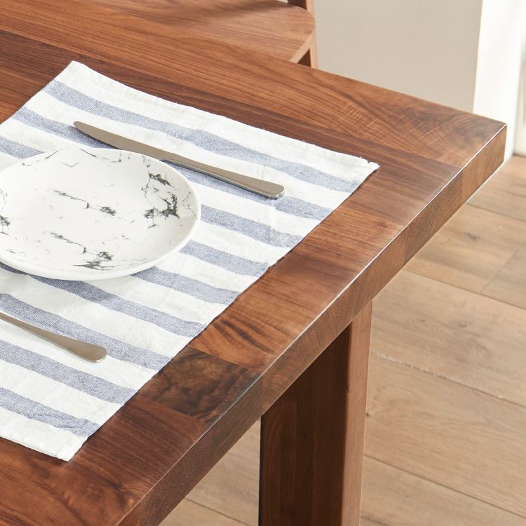 Minimalist Wood Rectangle Shape Dining Table Standard Kitchen Dining Table with Double Pedestal Base
