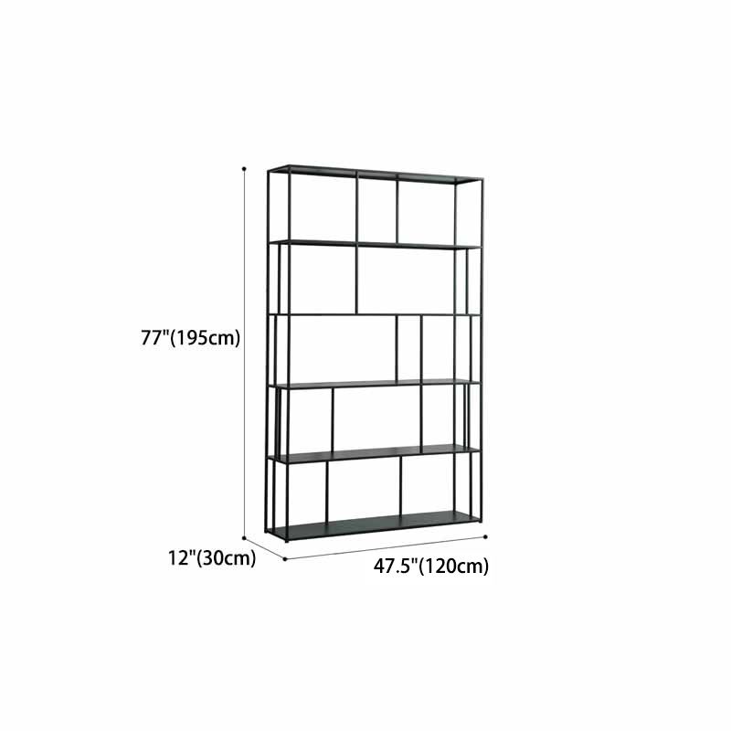 Modern Style Bookcase Open Back Metal Bookshelf for Home Office