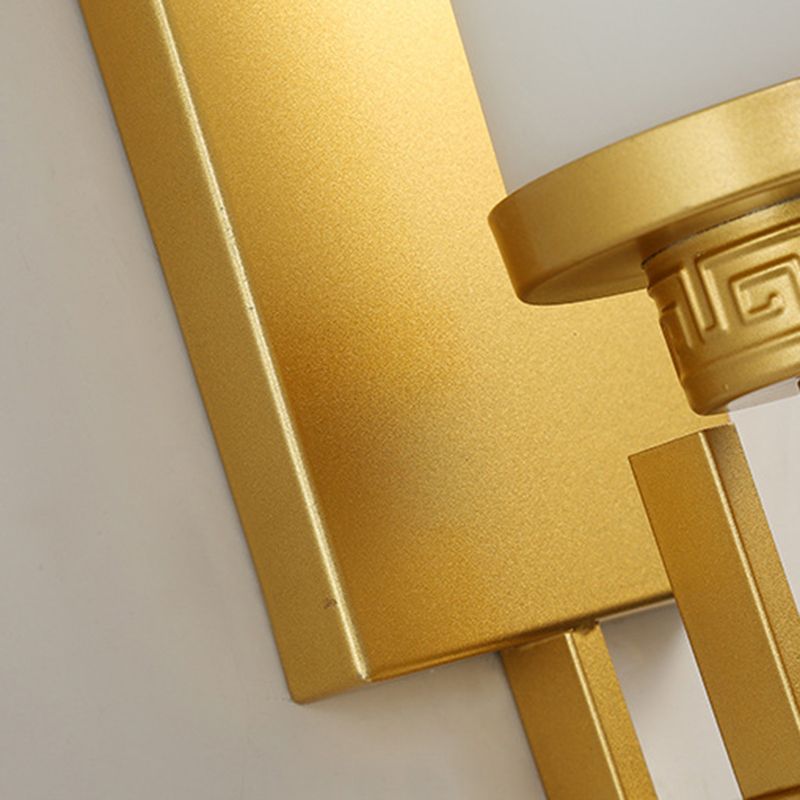 1 Light Cylinder Wall Light Fixture Modern Glass in Gold/White