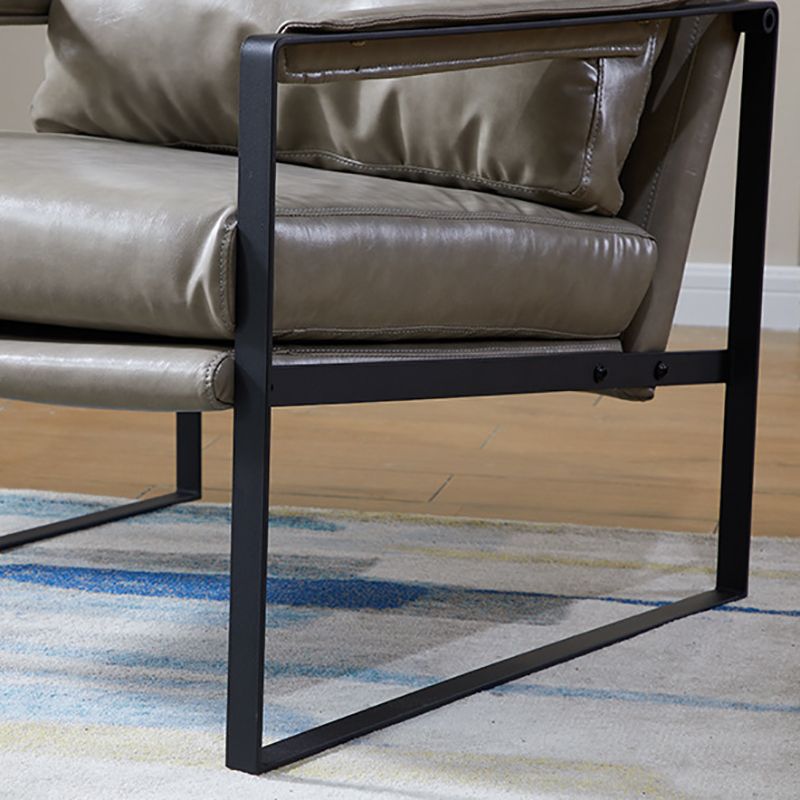 Arms Included Arm Chair Metal Frame Chair with Pillow Back for Living Room, 28.34" Wide