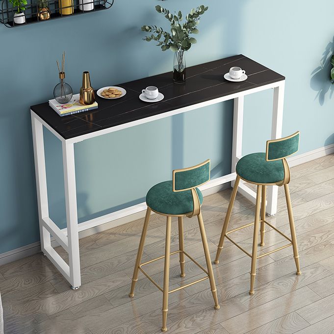 Modern Rectangle Bar Counter Table Stone Bar Counter Table with Metal Legs