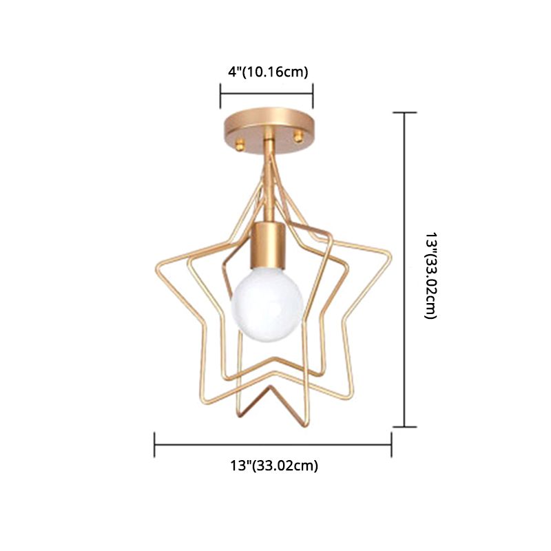 Angle étoiles réglables en fer Light Style industriel Style 1-Light Semi Flush Fush Mount Lampe pour chambre à coucher