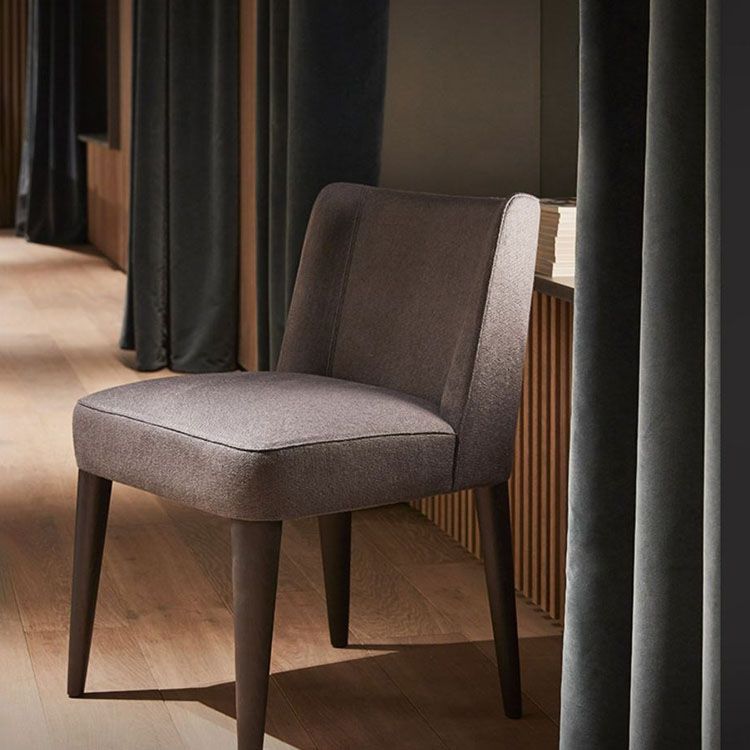 Silla Parsons de comedor contemporánea, silla sin brazos con patas de madera para cocina