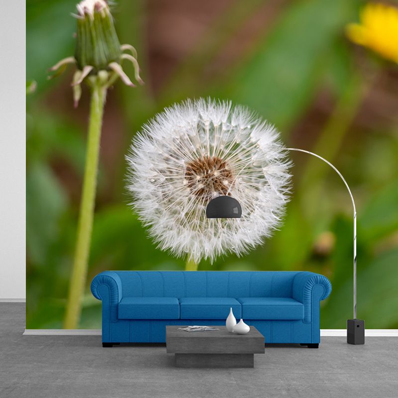 Minimalism White Dandelion Plant Murals Wallpaper Waterproof Bedroom Wall Decoration