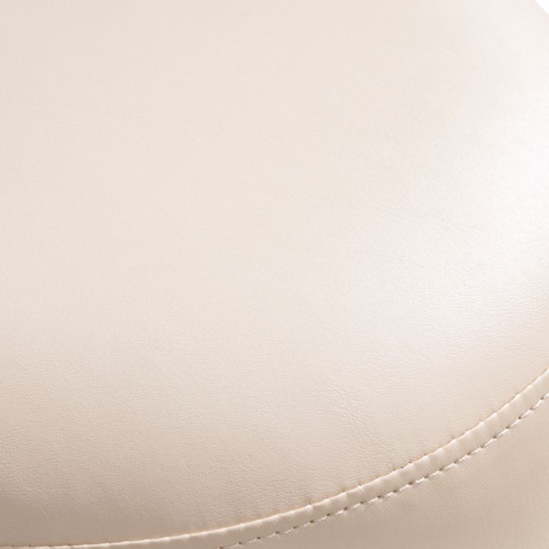 Modern Cylinder Shape Pouf Chair Contrast Color PU Leather Water Resistant Boucle Pouf