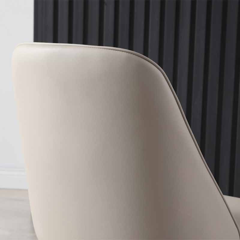 Modern Solid Back Armless Chair Leather Dining Side Chairs for Home Use