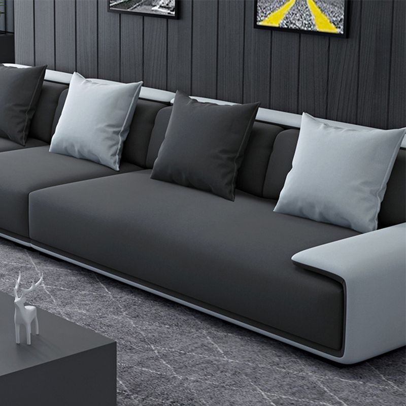 Faux leather Grey Sectional Armless Stain-Resistant Sectional for Living Room