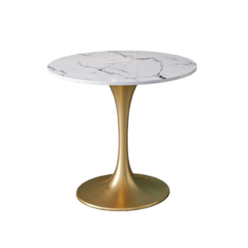 Glam Dinette Set for Home 1/2/4/5 Pieces Glossy White Stone Dining Table Set