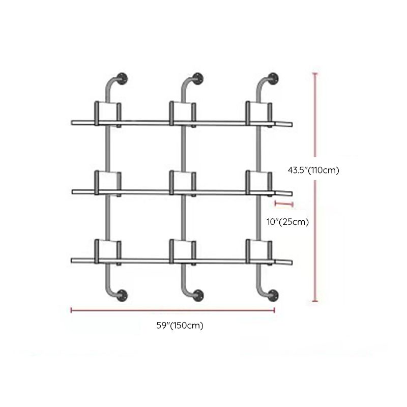 Metal and Wooden Shelf Bookcase Open Wall Mounted Gold Bookshelf for Home