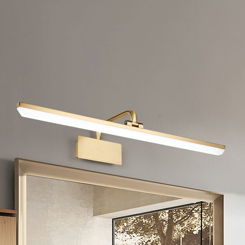 Luce a parete interno a LED con sfumatura di vanità in ottone spazzolato in ottone a sfumatura in luce calda/bianca, 16 "/19.5" w