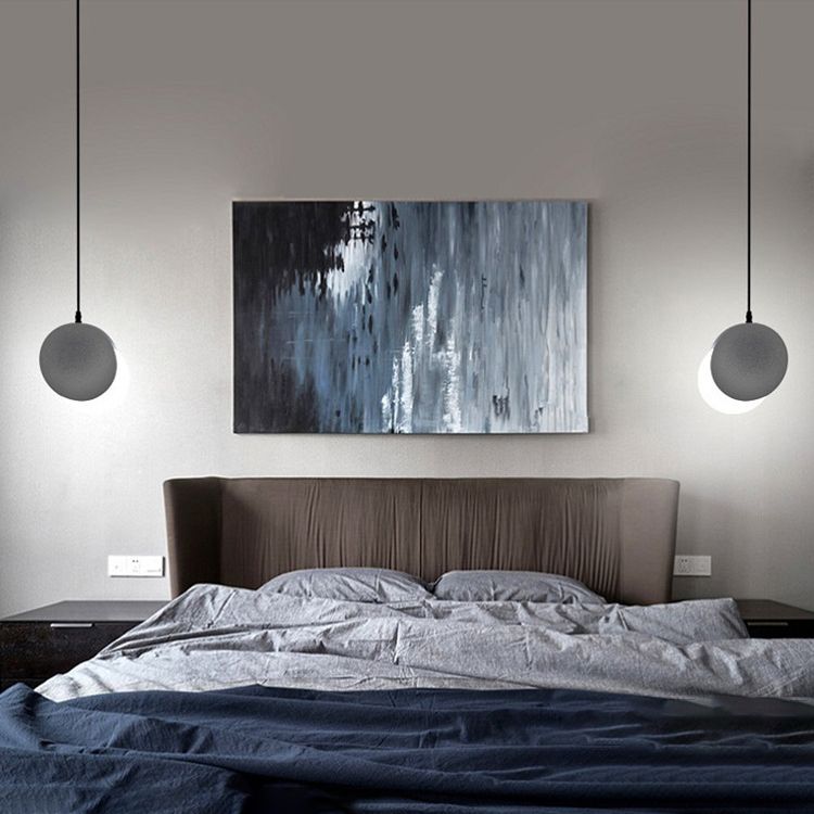 Ombra circolare in metallo luci appese a sospensione MODERNA 1 Fun a montaggio a testa per il letto