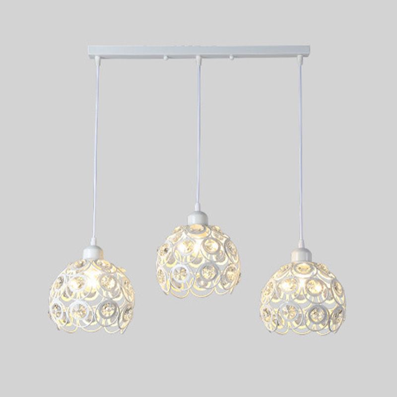 Cristal incrusté orbe suspendu luminaire d'éclairage de style moderne pour salle à manger