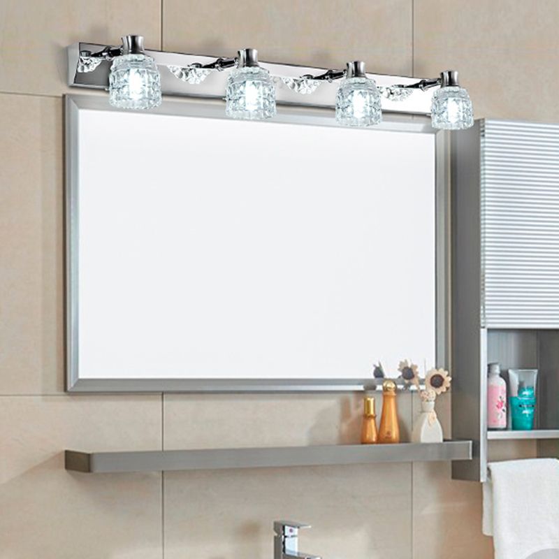 Geometric Vanity Lighting Modern Style Crystal Multi Lights Vanity Lighting