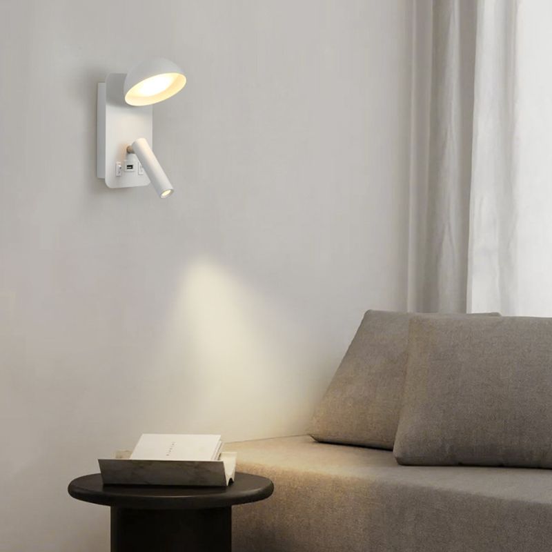 Modern Style Cylinder Shape Wall Sconce Metal 2 Lights Sconces for Bedroom