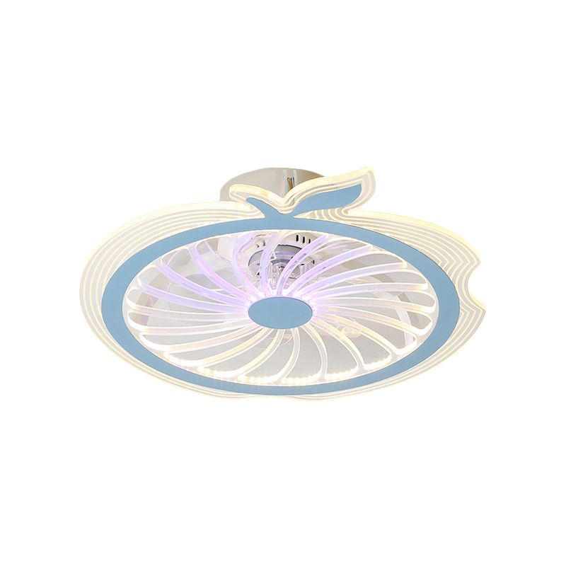 Apple Figure Semi Flush Mount LAMPE MODERNE MODERNE VENTEUR DE PLAFIER LED ACRYLIQUE MODERN