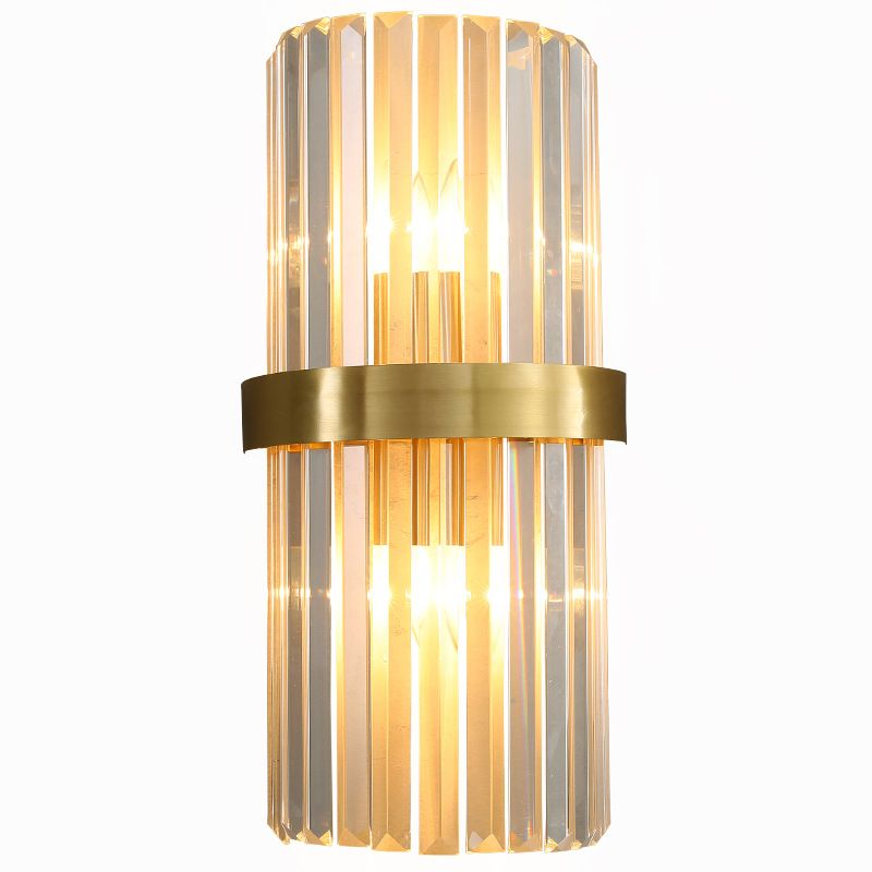 2-Light Geometric Wall Sconces Modern Crystal Wall Lamp for Bedroom