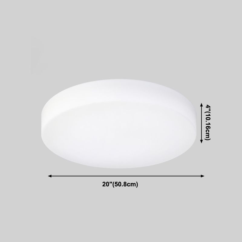 Round Shape Ceiling Lamp Modern Simple Style Iron 1 Light Flush Mount with Glass Lampshade for Aisle