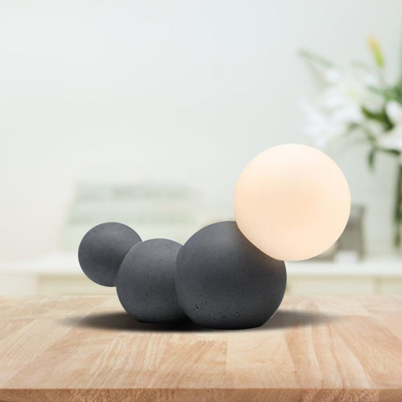 Caterpillar Reading Light Cartoon Glass esbelto 1 Cabeza Gray/White/Blue Table Lámpara para la habitación de los niños