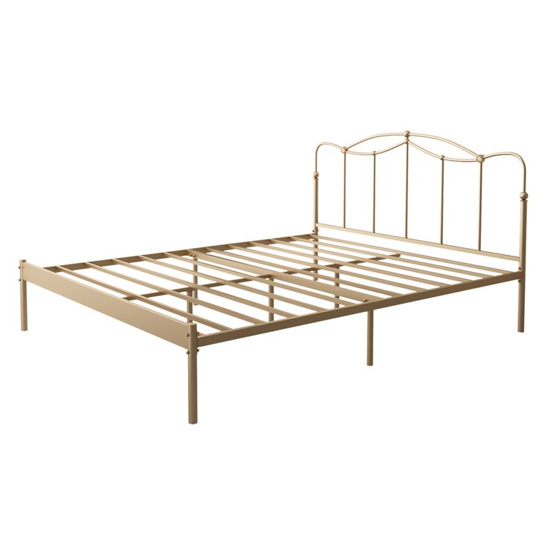 Slat Bed Adjustable Height with Open-Frame Camelback Headboard