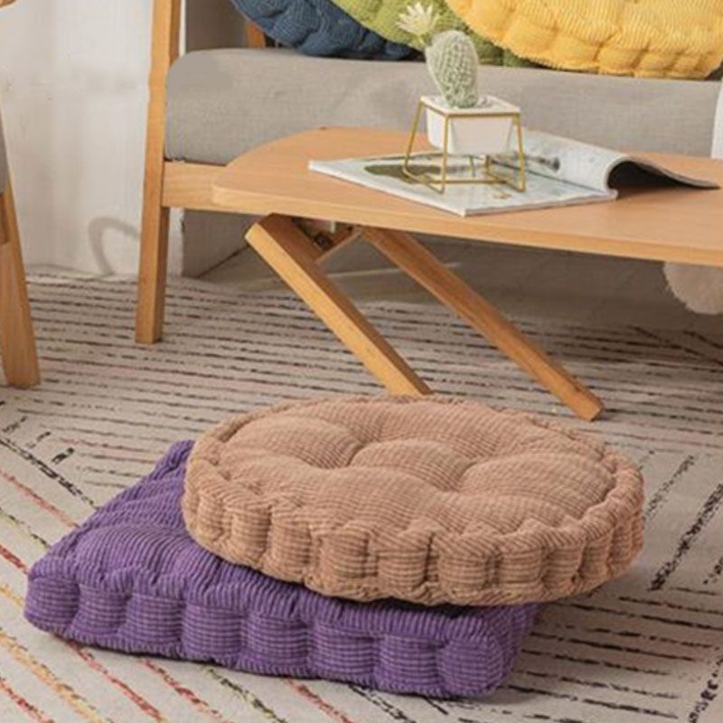 Modern Pouf Ottoman Velvet Tear Resistant Upholstered Tufted Solid Color Square Ottoman