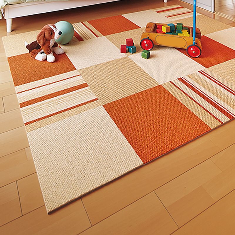Modern Carpet Tiles Color Block Stain Resistant Bedroom Carpet Tiles