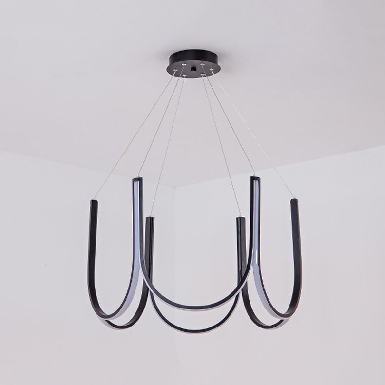 Lámpara de lámpara de metal de forma de U iluminación de lámparas LED modernas para sala de estar