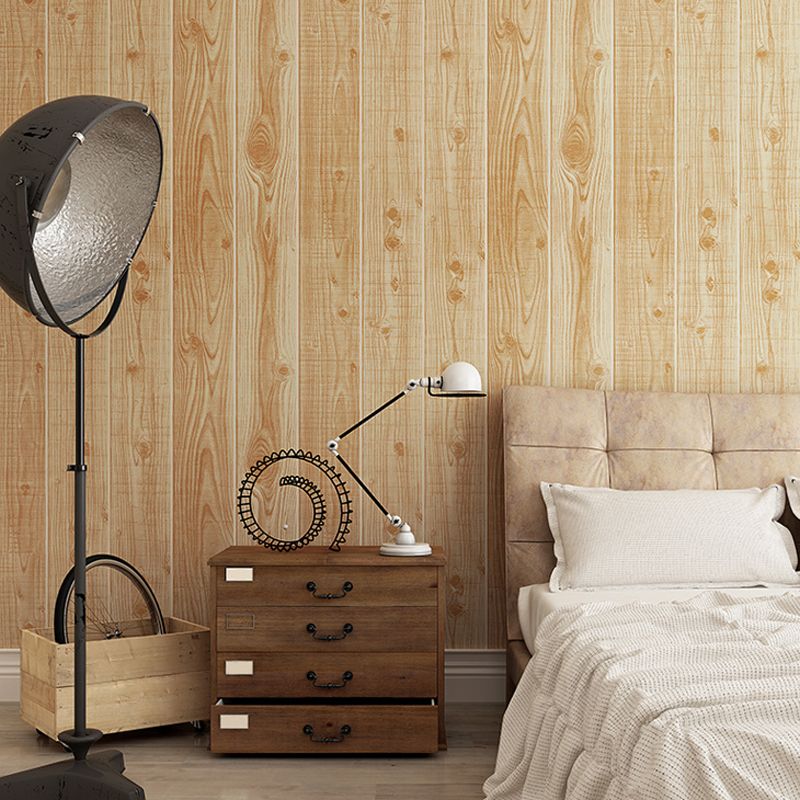 Stain-Proof Wood Look Wallpaper Rustic PVC Wall Covering for Living Room, 57.1-sq ft