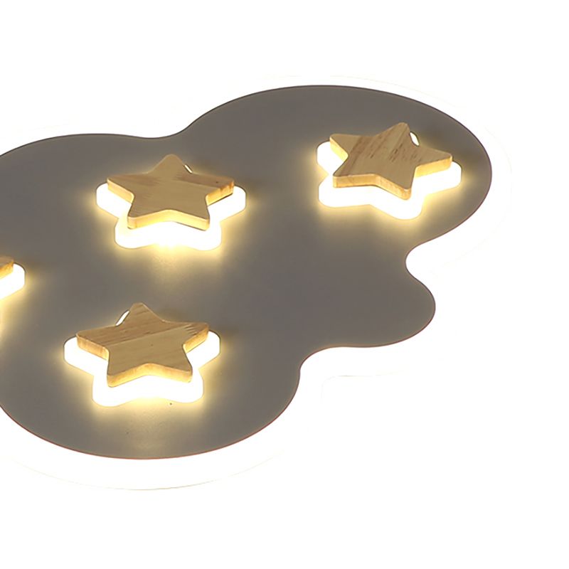 Cloud et Star Kid Bedroom Flush Mount Ceiling Light Acrylic Art Déco Ceiling Light Fixture