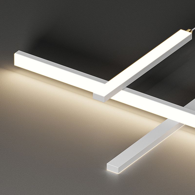 Linear Modern 3 - Light Ceiling Pendant Fixture in Matte LED White Kitchen Island Fixture