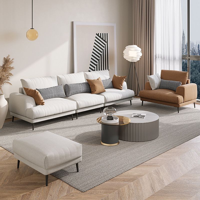 Fabric 3 Seater Living Room Contemporary Standard Sofa Chaise