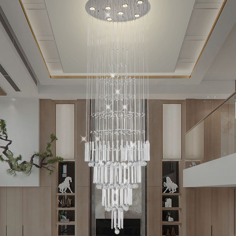Tiers conico a LED a pendente modernista modernista cristallo cristallo pendolo per soggiorno
