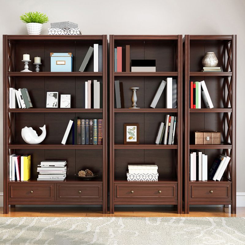 Solid Wood Rectangle Bookcase Nordic Style Storage Bookshelf