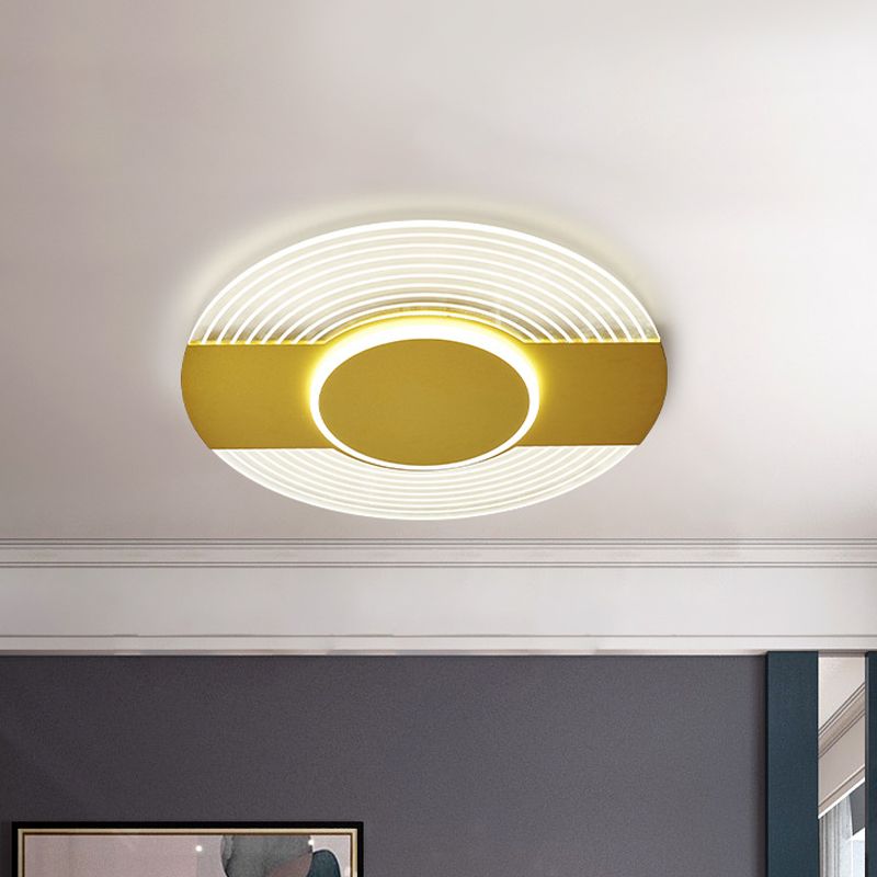 Ultrathin Disc LED Flushmount Lighting Simple Acrylic Gold LED Ceiling Flush Mount in Warm/White Light