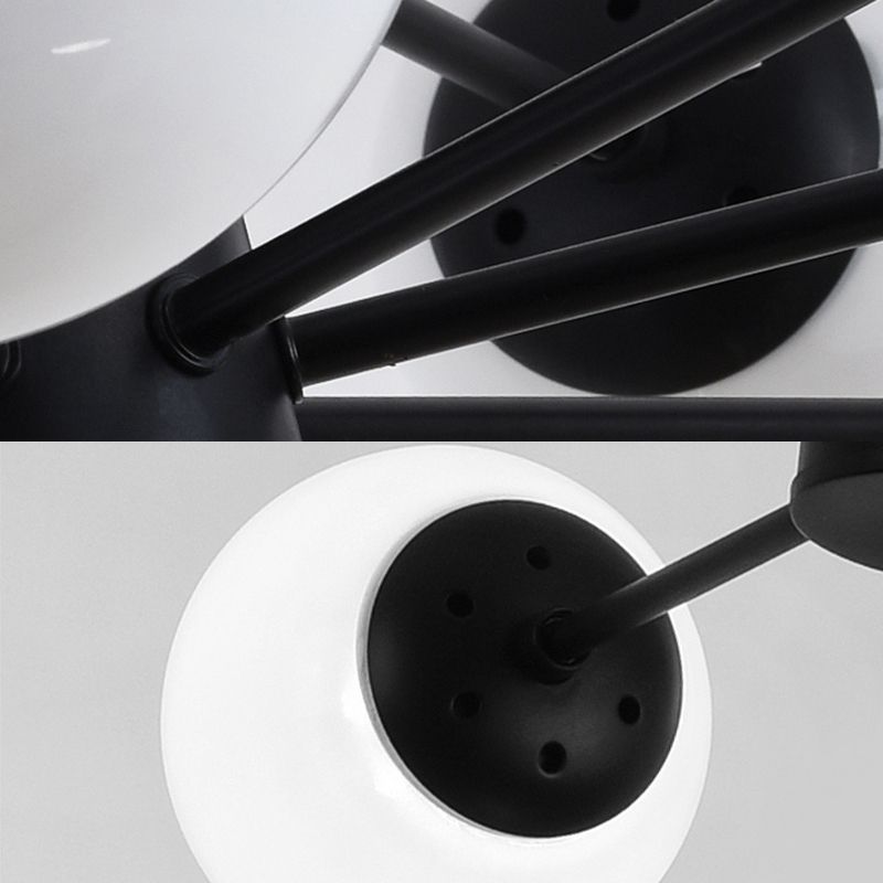 Candelera de globo contemporánea Luz de colgante de vidrio liviano Luz de colgante de vidrio para sala de estar