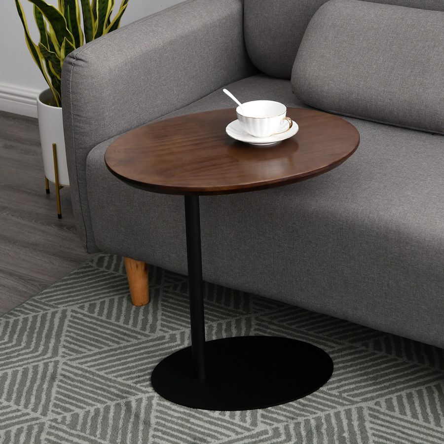 Contemporary Style Side End Table Metal Pedestal Sofa Side Accent Table
