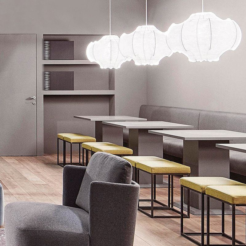 Stoff schattiert Anhänger Beleuchtungsstoffe minimalistischer Stil weiß hängendes Licht