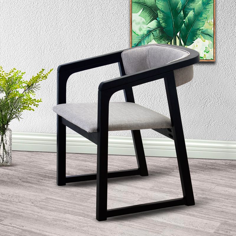 Modern Wood Indoor-Outdoor Chair with Arm Home Open Back Dining Side Chair