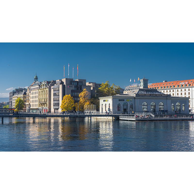 Modern City Landscape Mural Wallpaper Bedroom Office Wall Art, Custom Size Available