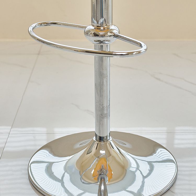 Contemporary Backless Indoor Armless Footrest Bar Stool with Metal Base