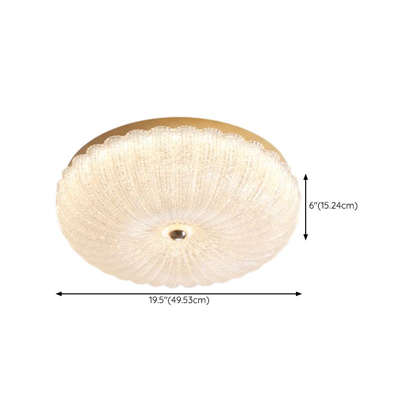 Modern Style Ceiling Mount Light Round LED with Glass Shade for Bedroom