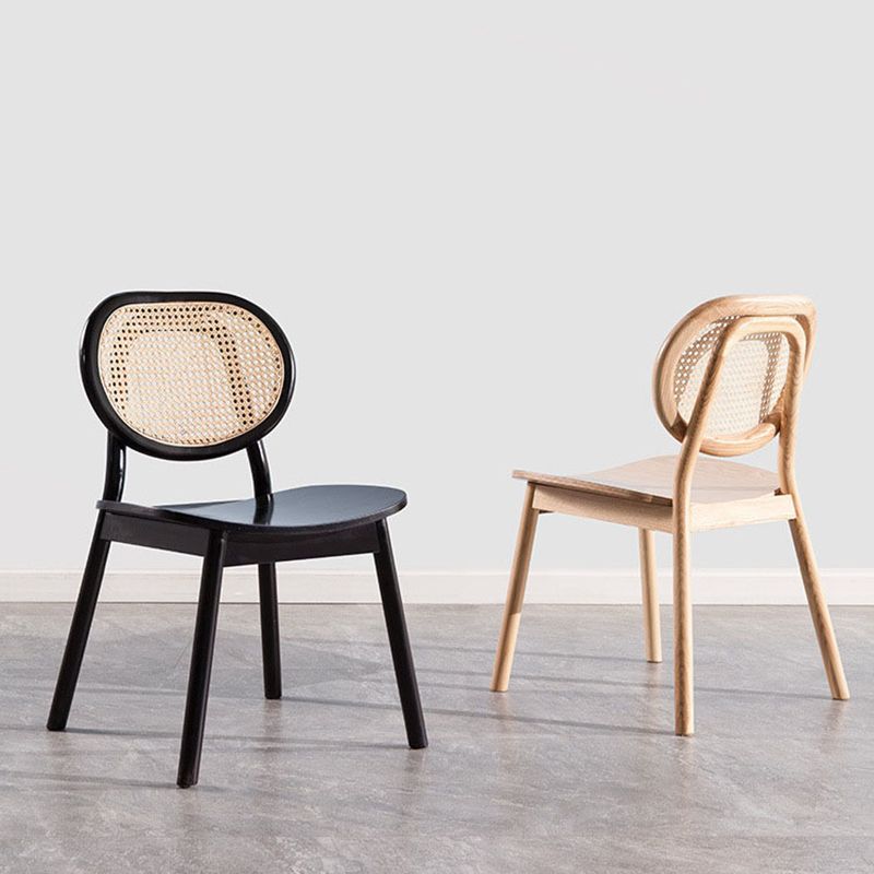 Sillas de madera de roble de estilo tradicional, silla lateral con respaldo abierto para cocina y comedor