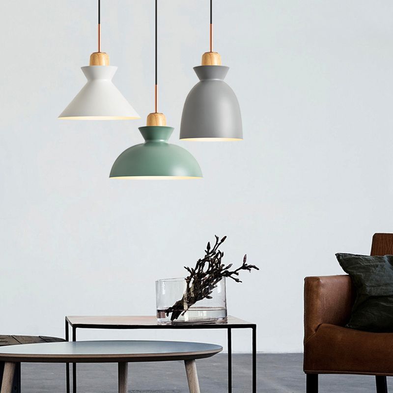 Nordic Style Hanging Lighting with Shade Aluminum Single Head Pendant Lamp for Porch