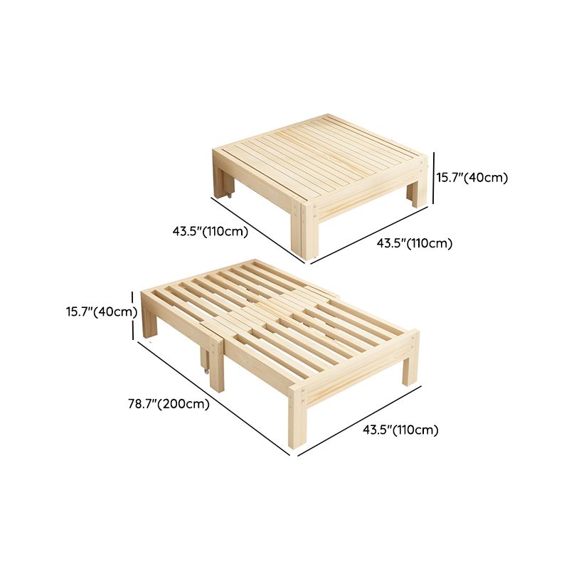 Scandinavian Styled Natural Platform Bed Solid Wood Kid Bed