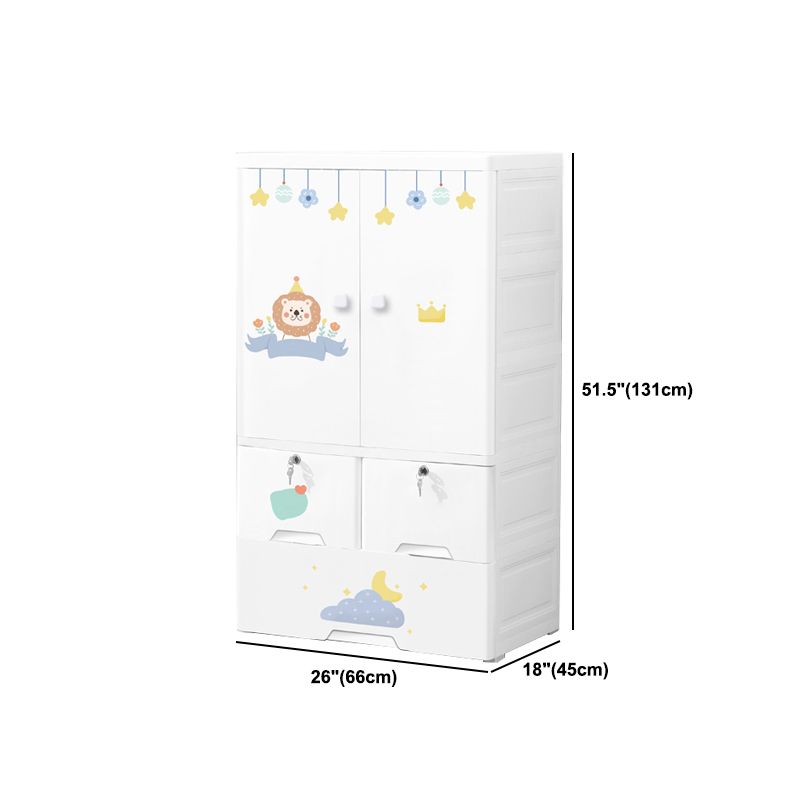 Contemporary Storage Cabinet with Drawers Plastic Cabinet for Bedroom